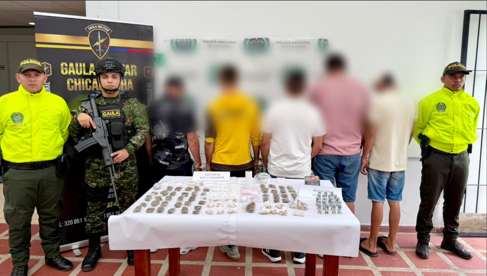 Cinco capturados por tráfico de drogas en zona rural de El Carmen de Chucurí