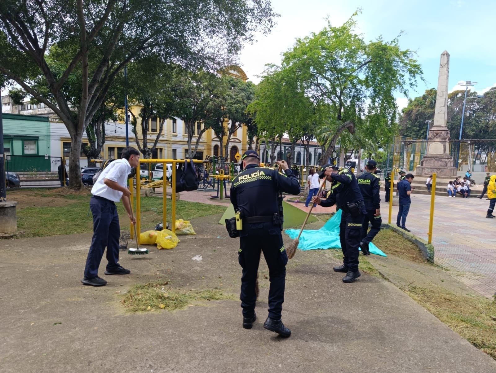 Intervienen el parque Romero en Bucaramanga para recuperar el espacio público