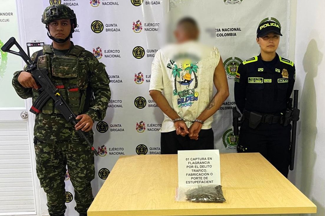 Capturado con más de 100 dosis de marihuana en San Vicente de Chucurí
