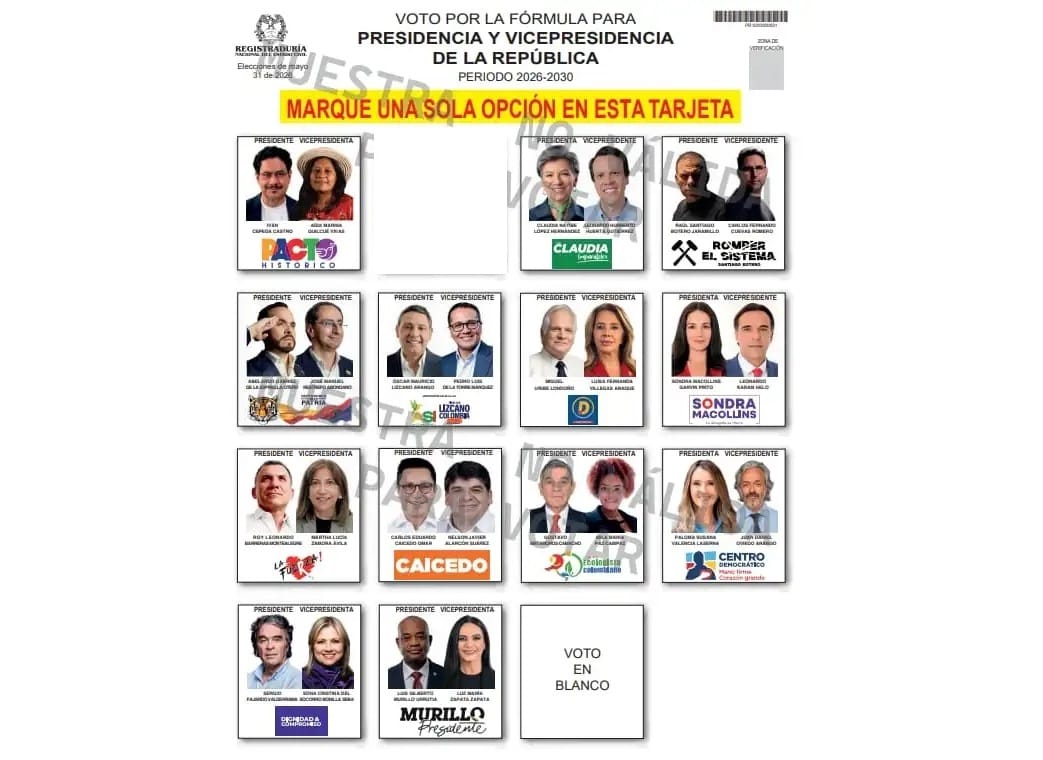 Arranca la impresión del tarjetón presidencial: 13 candidatos en firme