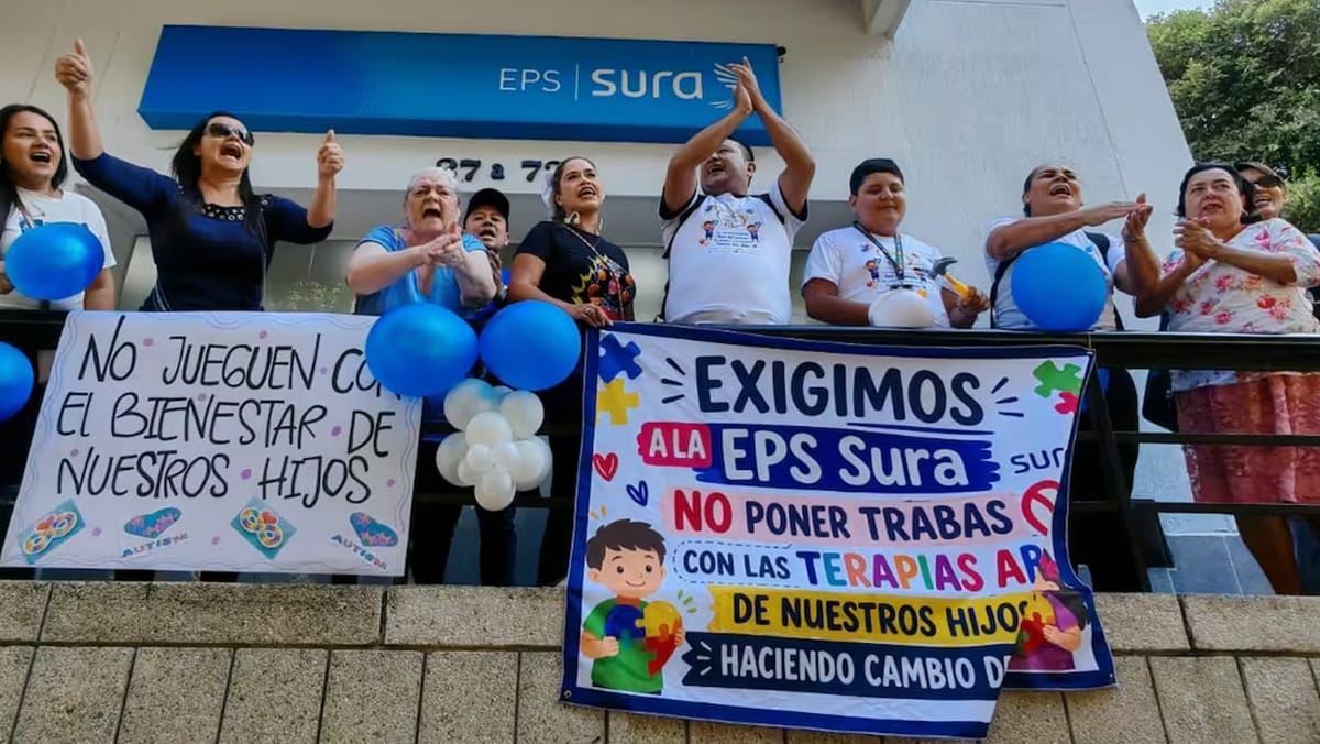 Protestas por cambio de EPS y atención a niños con autismo