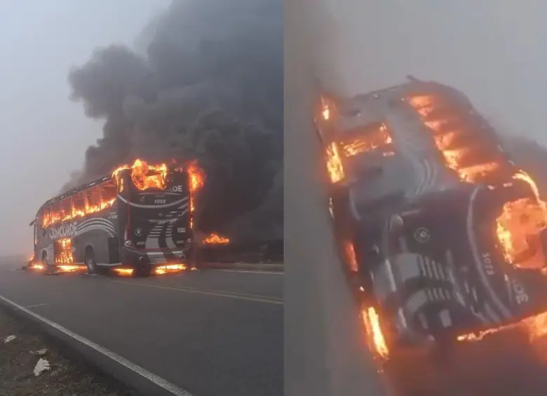 Pánico en Santander: ELN incineró bus