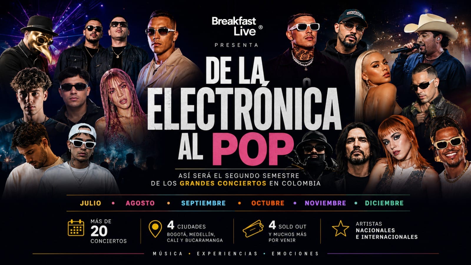 Breakfast Live anuncia una segunda mitad de 2026 con grandes conciertos en Colombia