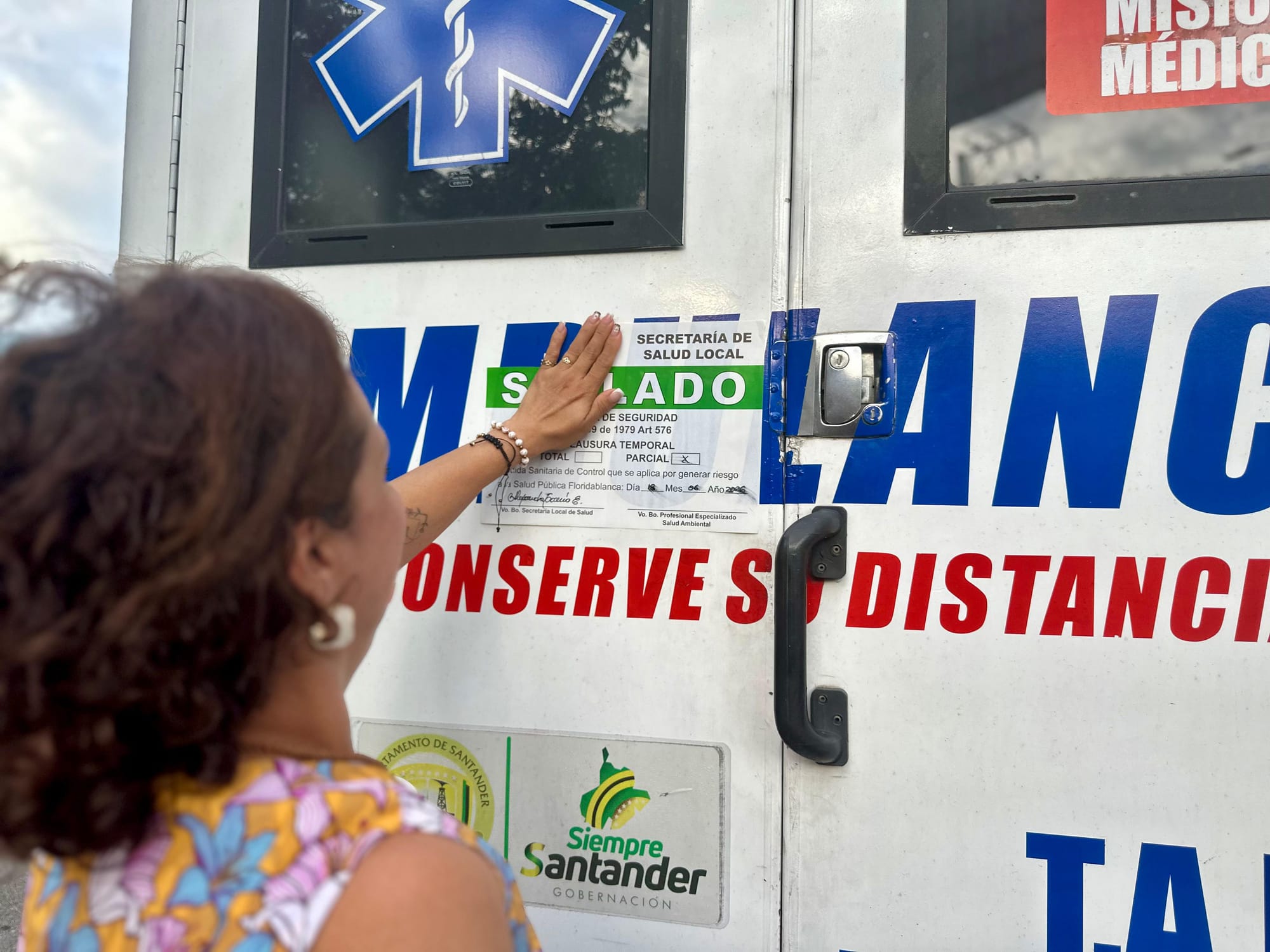 Ambulancia no estaba en regla y fue sellada en Floridablanca