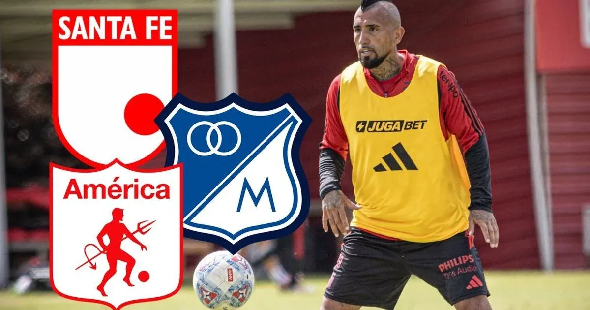 Arturo Vidal entrenó en la sede de Santa Fe durante su paso por Bogotá