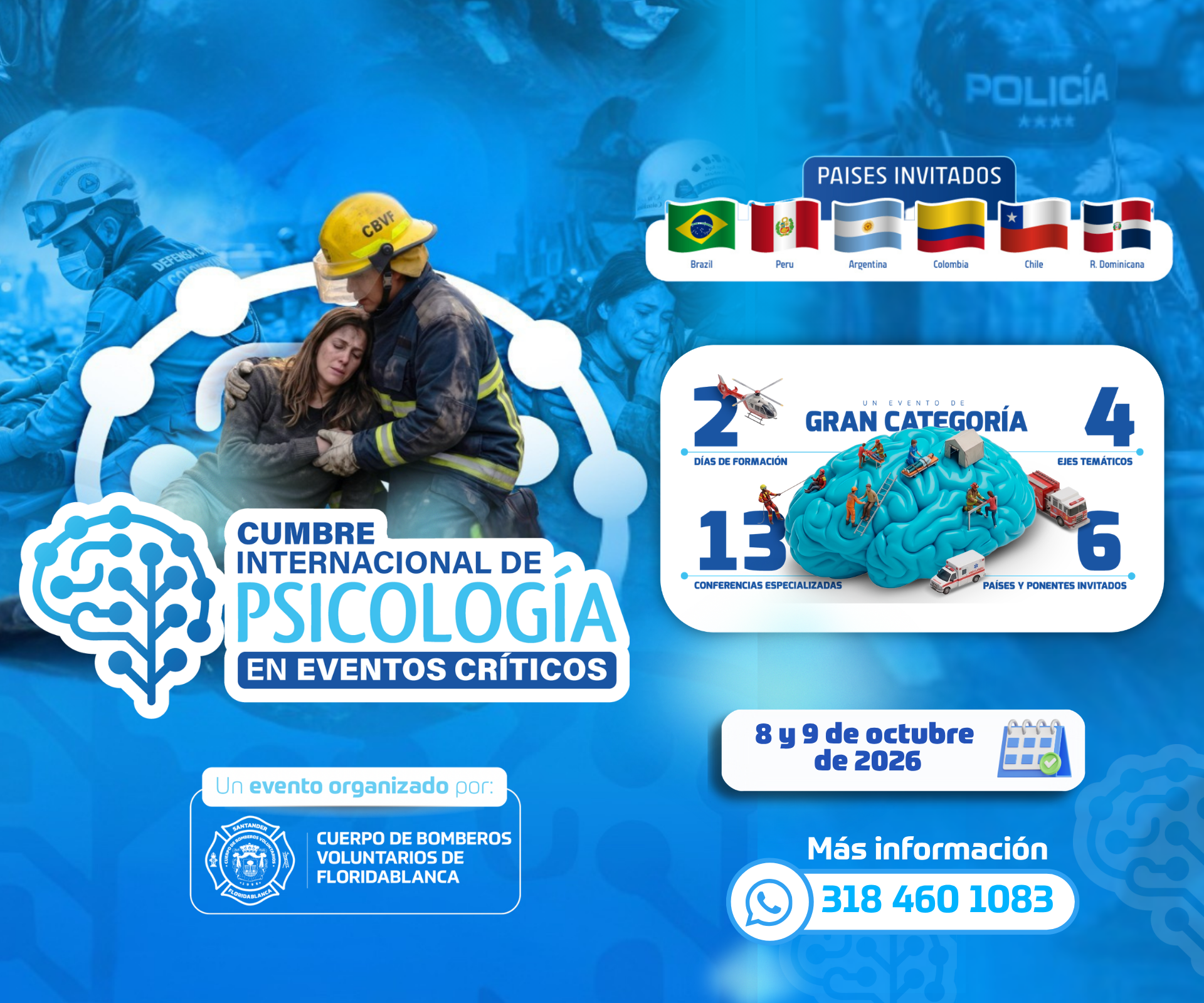 Cumbre Internacional de Psicología en Eventos Críticos llegará a Santander