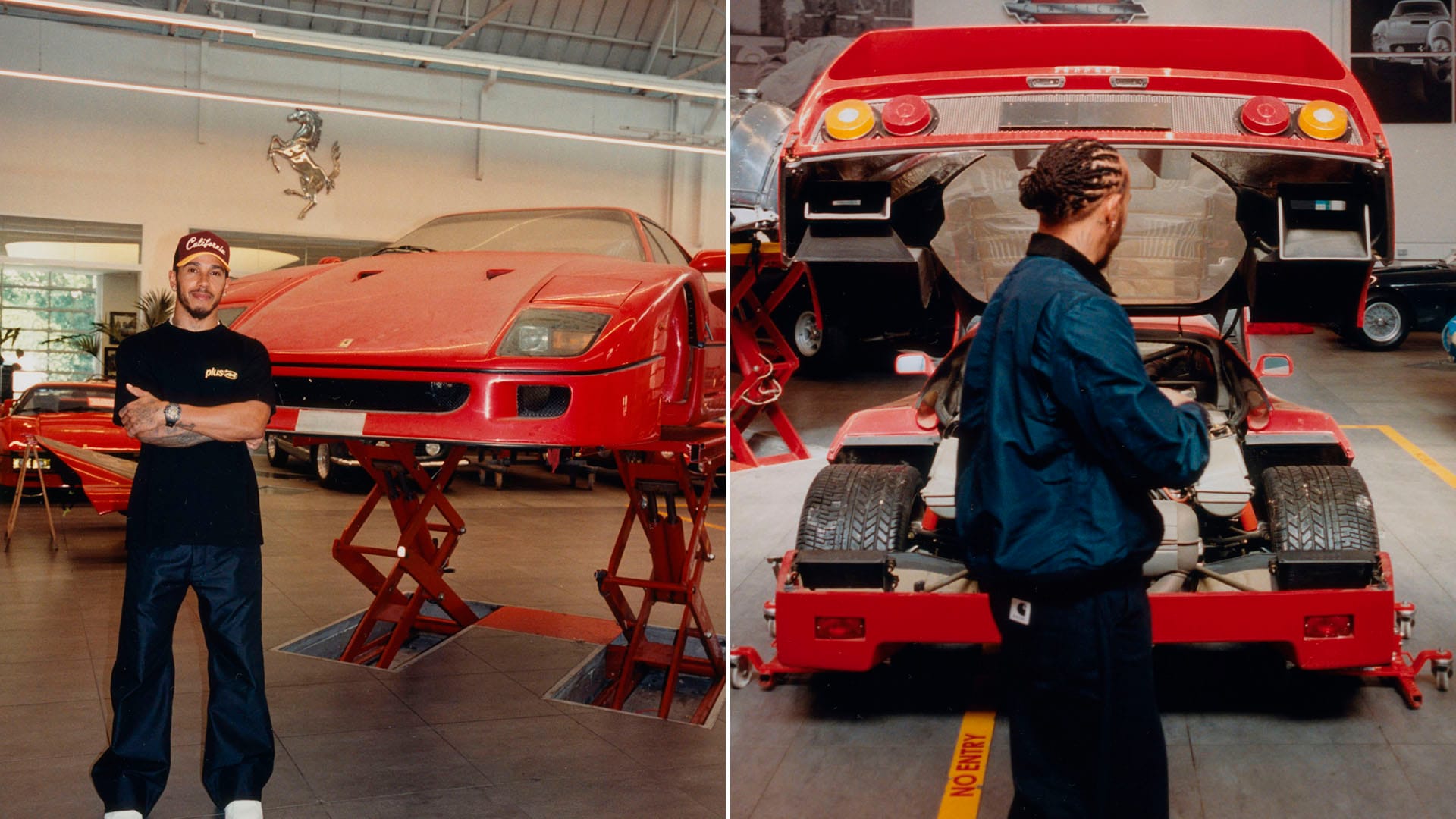 Lewis Hamilton rescató una Ferrari F40 abandonada durante 30 años y la restauró en Maranello