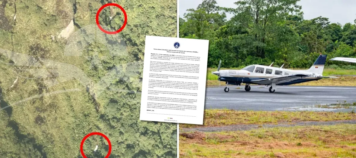 Hallan restos de avioneta desaparecida tras perder contacto en ruta hacia Bogotá