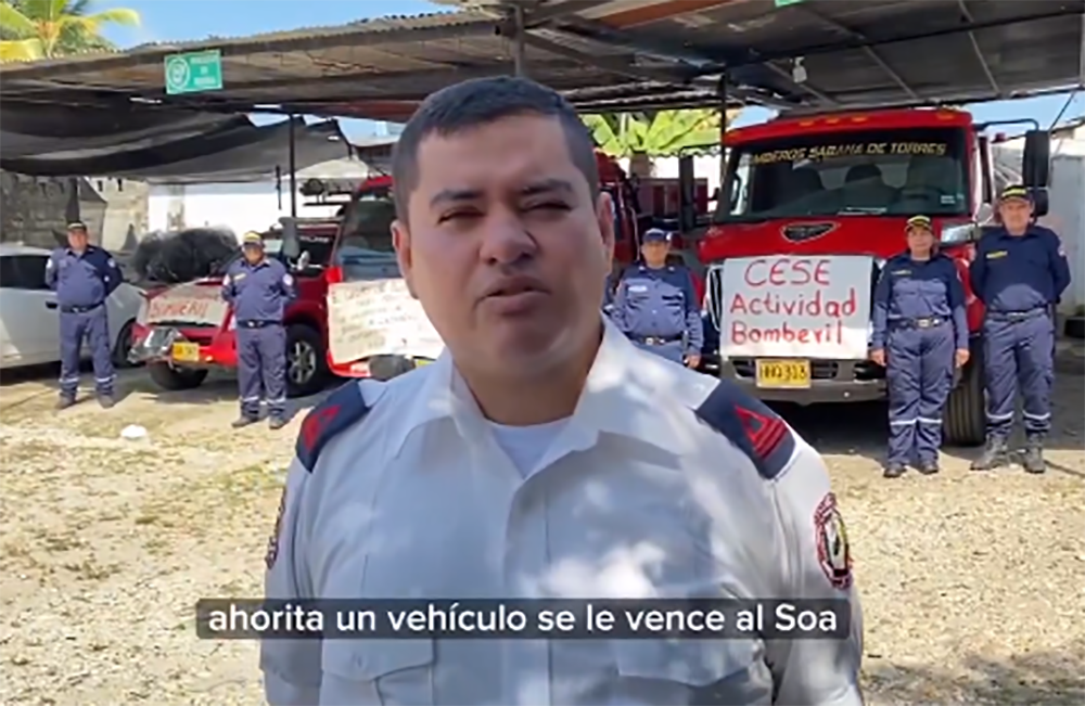 Bomberos de Sabana de Torres exigen pagos de sus salarios imagen de la publicación