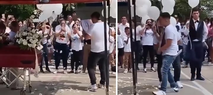 Padre baila el vals con el retrato de su hija fallecida en incendio imagen de la publicación