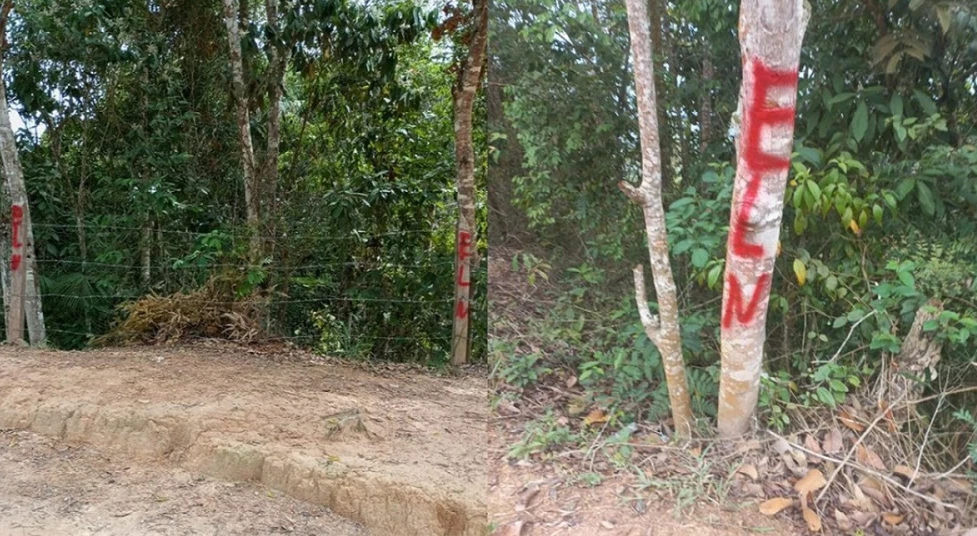 Autoridades investigan grafitis del ELN en veredas de Rionegro imagen de la publicación