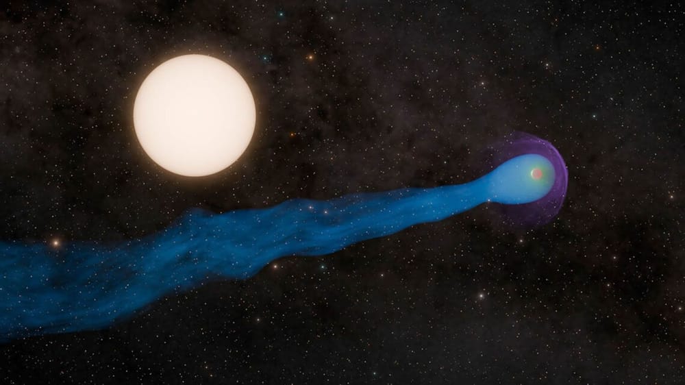 Descubren exoplaneta con "cola" de gas que desafía las leyes de la astronomía imagen de la publicación