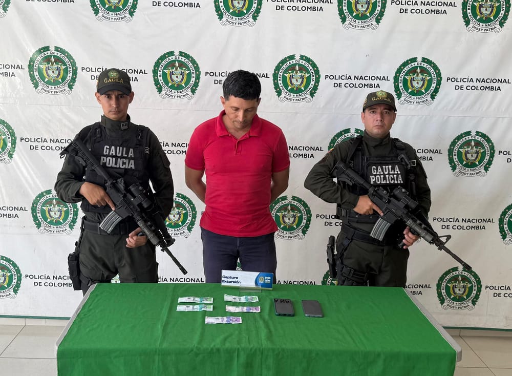 Extorsionista capturado en flagrancia en Girón Santander imagen de la publicación