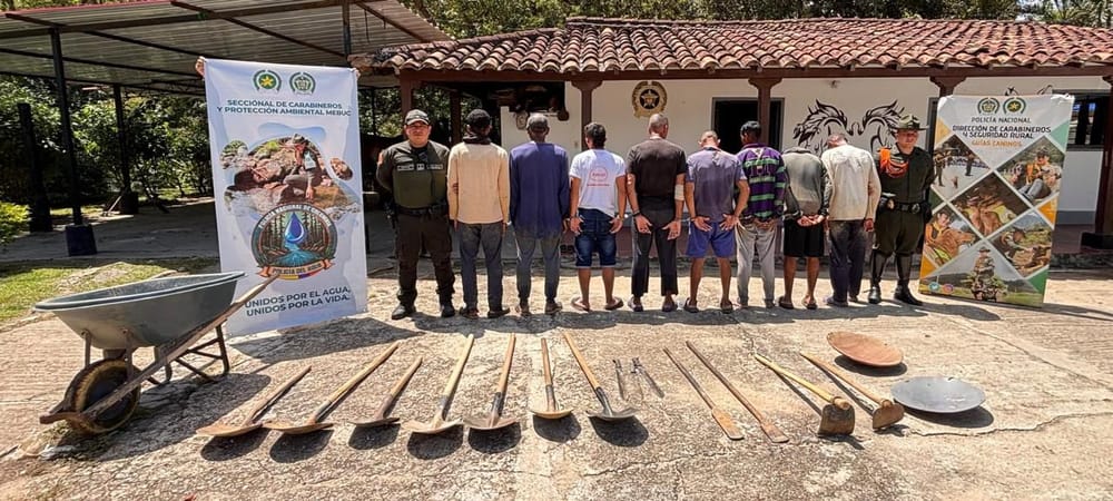 Capturadas ocho personas por minería ilegal en Santander imagen de la publicación
