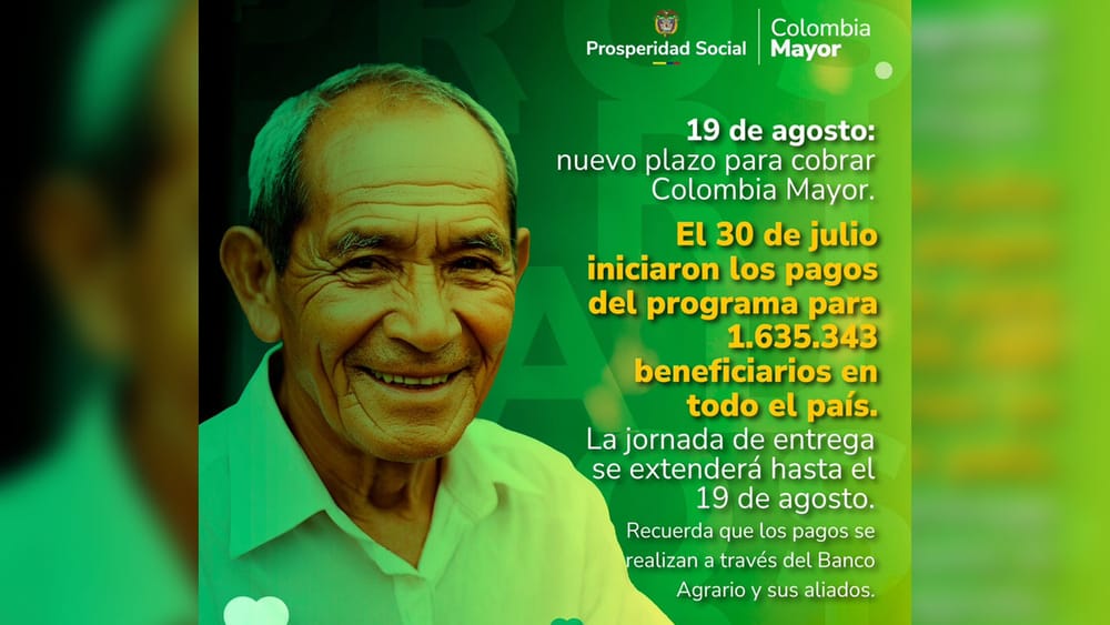 Prosperidad Social inicia el séptimo ciclo de pagos del programa Colombia Mayor imagen de la publicación