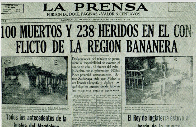 Proyecto de ley para reparación simbólica a víctimas de la Masacre de las Bananeras imagen de la publicación