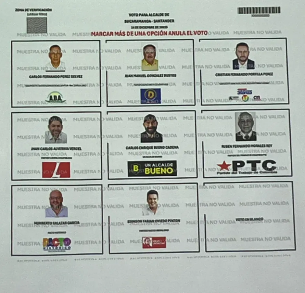 Ubique a su candidato: Listo el tarjetón para las atípicas de Bucaramanga imagen de la publicación