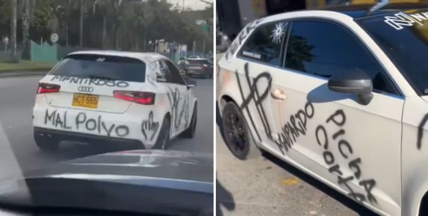 Por “Mal polvo y cachón” le vandalizaron el carro a un hombre imagen de la publicación