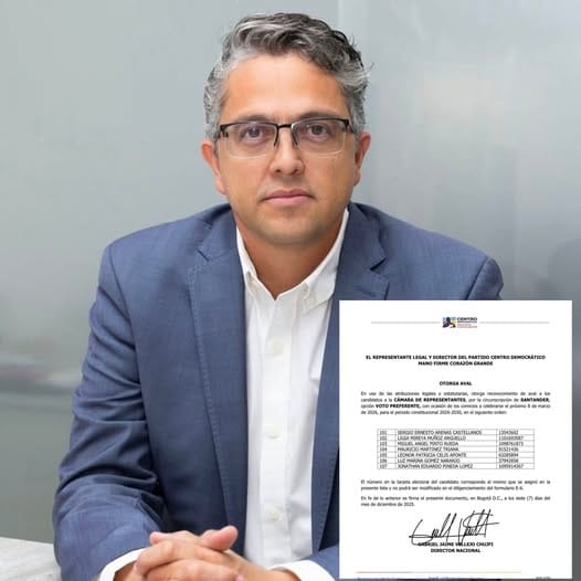 Sergio Arenas, el debut político del empresariado santandereano que llega al tarjetón del Centro Democrático imagen de la publicación