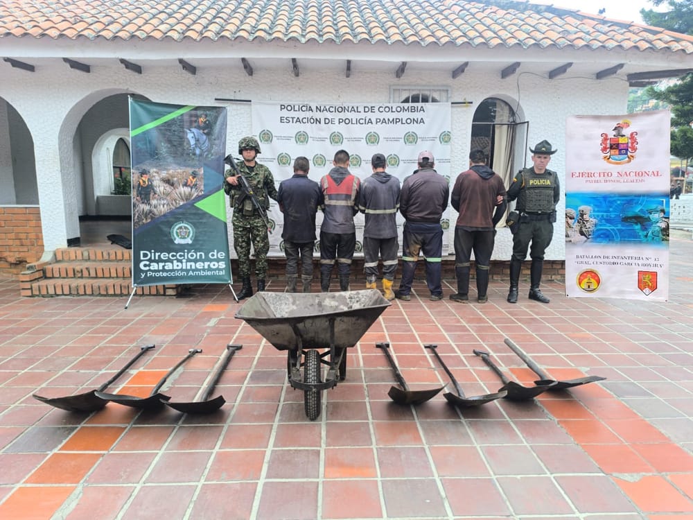Mineros ilegales capturados en Pamplonita, Norte de Santander imagen de la publicación