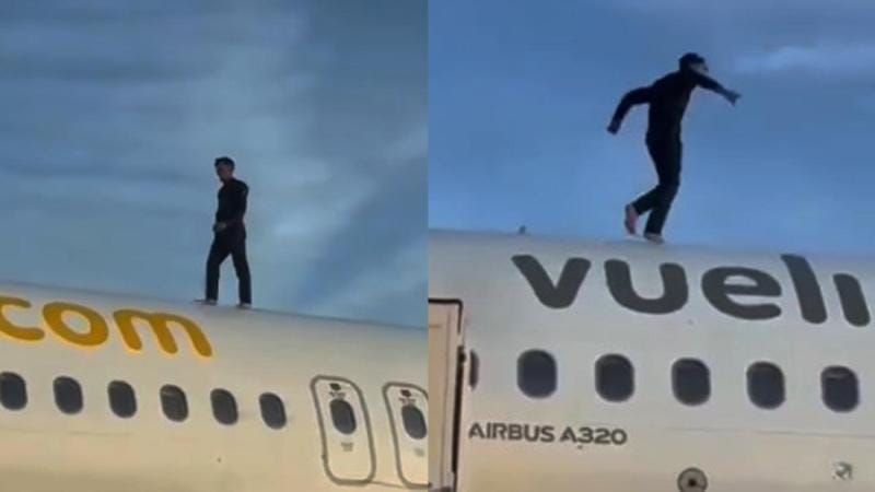 Se sube al techo de un avión cuando la aeronave estaba a punto de despegar imagen de la publicación
