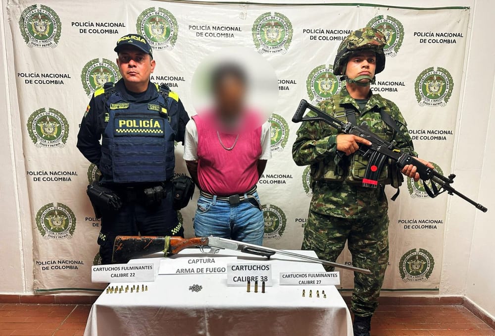 Capturado en zona rural de Betulia con arma de fuego y munición imagen de la publicación