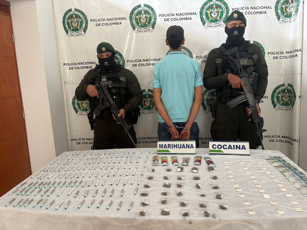 Cayó en Bucaramanga con más de 200 dosis de estupefacientes listas para comercializar imagen de la publicación