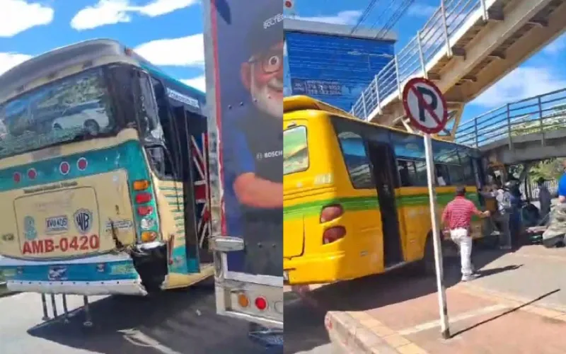 Accidente de buses paralizó la vía en Piedecuesta imagen de la publicación