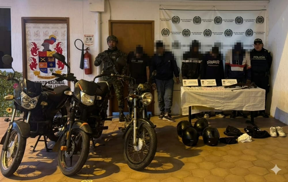 Incautan armas de fuego, droga, motos y ocho personas capturadas en Piedecuesta imagen de la publicación