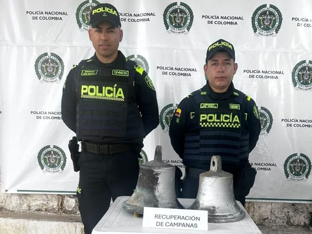 ¡Ni la fe se salva! Policía recuperó campanas robadas de cementerio en Santander imagen de la publicación