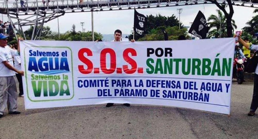Protesta contra la explotación minera en Santurbán y fracking imagen de la publicación