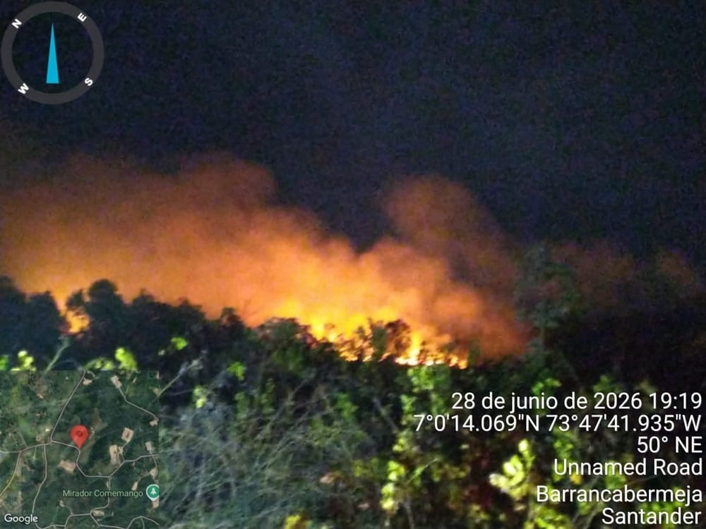 Incendio forestal arrasó con vasto terreno en Barrancabermeja imagen de la publicación