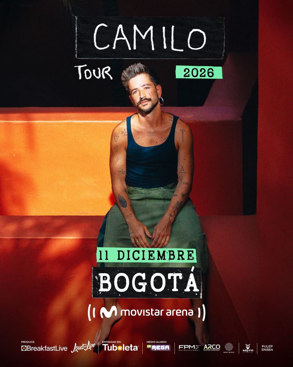Camilo regresará a Bogotá con el cierre de su gira mundial en el Movistar Arena imagen de la publicación
