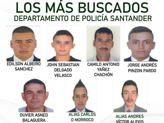 ¿Los ha visto? Policía revela cartel de los más buscados en Santander y ofrecen hasta $50 millones de recompensa imagen de la publicación