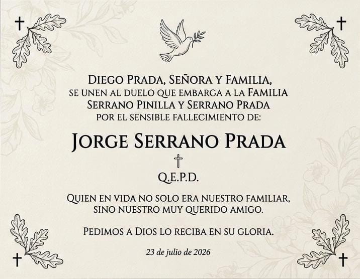 Jorge Serrano Prada murió en Venezuela imagen de la publicación