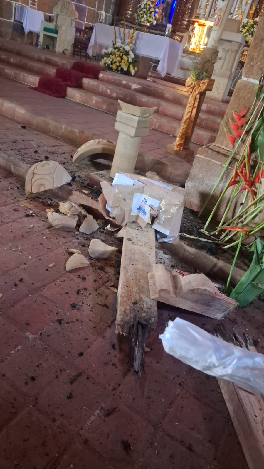 Sismo causó daños en la parroquia de Confines, Santander imagen de la publicación