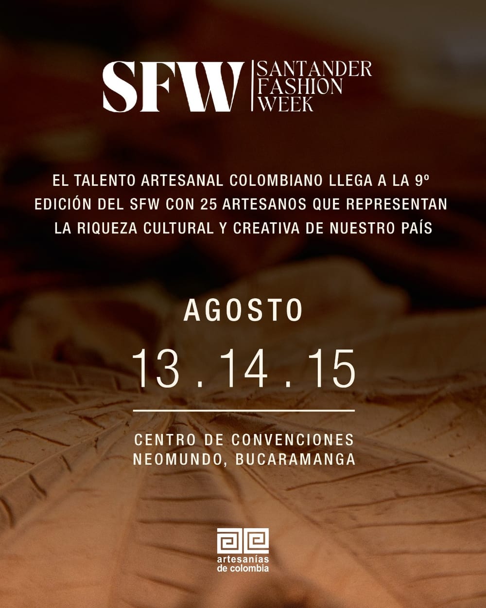 Artesanías de Colombia lleva a 25 artesanos de 14 departamentos al Santander Fashion Week 2026 imagen de la publicación