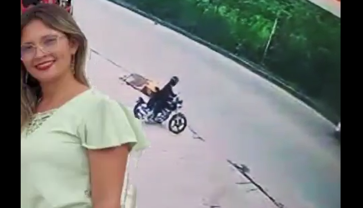 En cámara de seguridad quedó registrada la muerte de Yuleima Badillo al ser arrollada por motocicleta en Bucaramanga imagen de la publicación