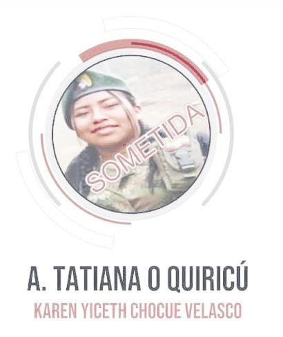 Una guerrillera de las FARC se entregó a las autoridades Se trata de Karen Chocuè imagen de la publicación