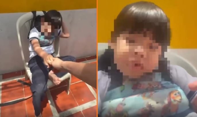 Niño habría sido amarrado a una silla en un centro infantil de Cali por dejar caer su comida imagen de la publicación