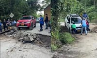 Grave hundimiento de un tramo de la vía San Vicente de Chucurí - Bucaramanga imagen de la publicación