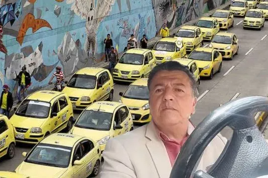 Protesta de taxistas: líder del gremio, Hugo Ospina terminó enfrentado con el Esmad
