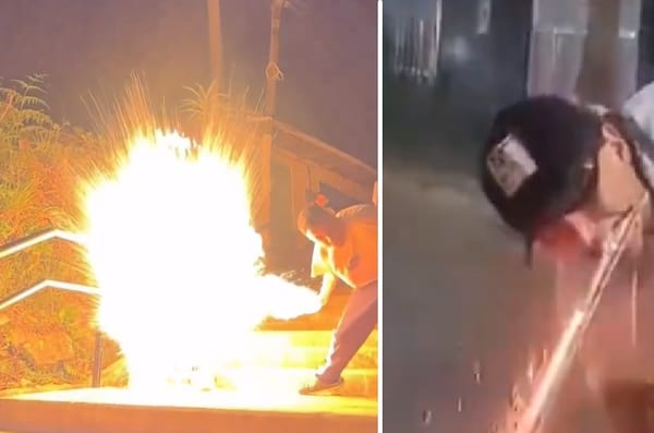 Jóvenes desafían el peligro con la 'Candela del Diablo'