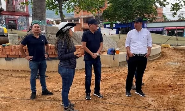 Avanza la renovación del parque Uribe en Piedecuesta