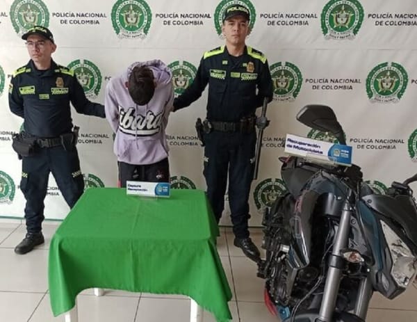 Capturado un hombre con motocicleta hurtada en Bucaramanga