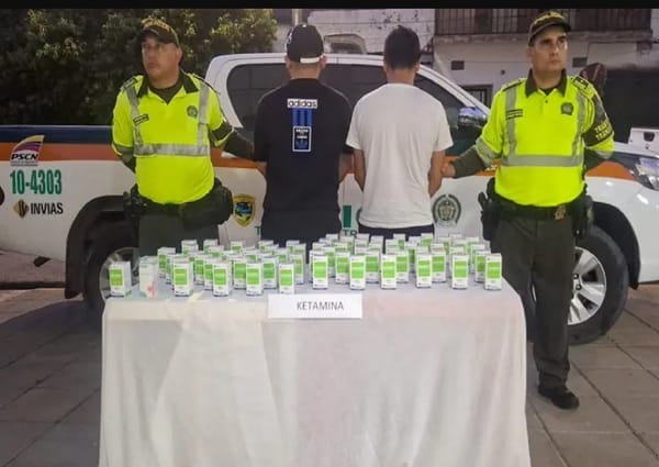 Capturan a dos hombres por transportar ketamina destinada a la fabricación de droga sintética en Barrancabermeja