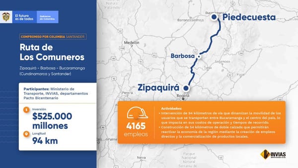 El gobierno tenía embolatados los recursos necesarios para super vía Zipaquirá - San Alberto