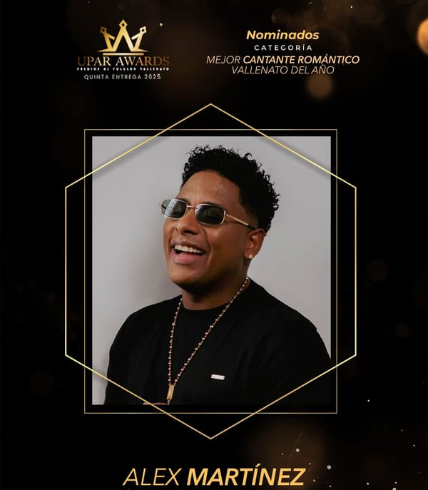 Alex Martínez recibe su primera nominación en los UPAR AWARDS