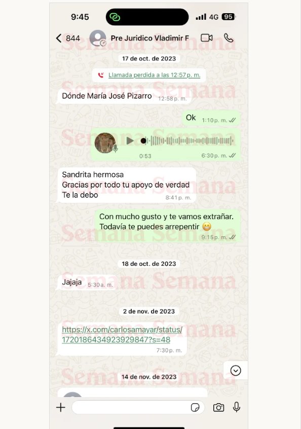 FOTOS: chat revelaría compra de elección de magistrado de la Corte Constitucional con fondos de la UNGRD