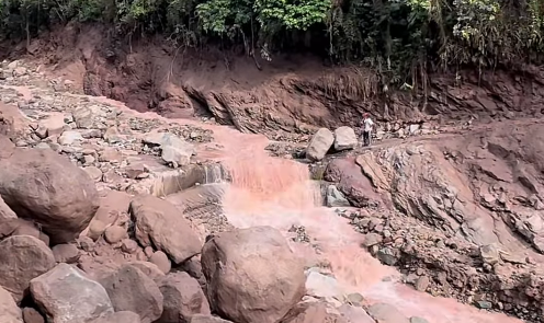 Quebrada La Paramera en Galán se llevó todo a su paso